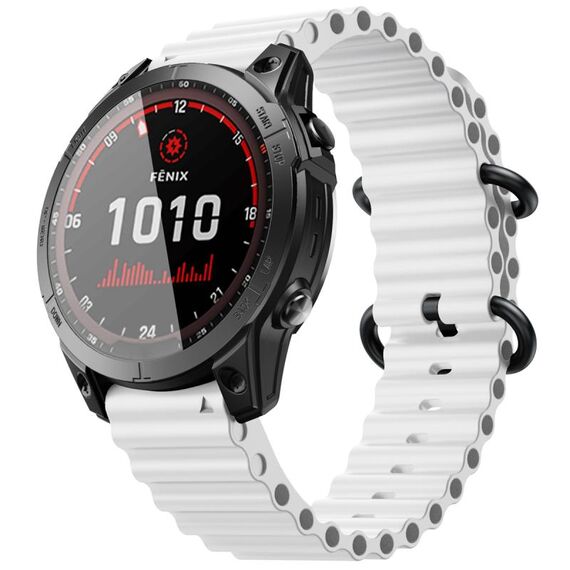 Per cinturino in silicone a sgancio rapido Garmin Fenix 7 Ocean Style (bianco)