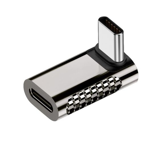 Adattatore in lega di zinco da 100 W tipo C maschio a tipo C femmina 20 Gbps, stile: angolo verticale