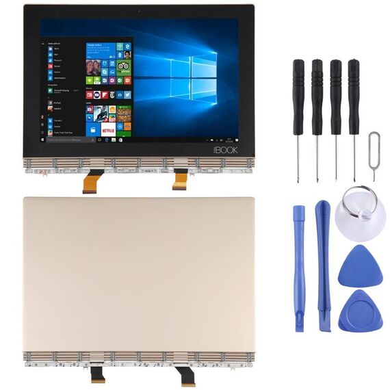 Schermo LCD OEM per Lenovo YOGA Book YB1-X91 YB1-X91L YB1-X91F Digitizer Assemblaggio completo con cornice (oro)