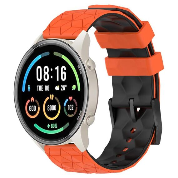 Per Xiaomi MI Watch Sport 22mm Modello di calcio Cinturino in silicone bicolore (arancione + nero)