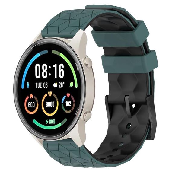 Per Xiaomi MI Watch Sport 22mm Modello di calcio Cinturino in silicone bicolore (verde oliva + nero)