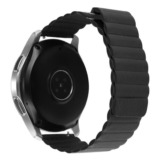 Per Coros Apex 46mm/Apex Pro / Ticwatch Pro 3 22mm cinturino in pelle con anello magnetico (nero)