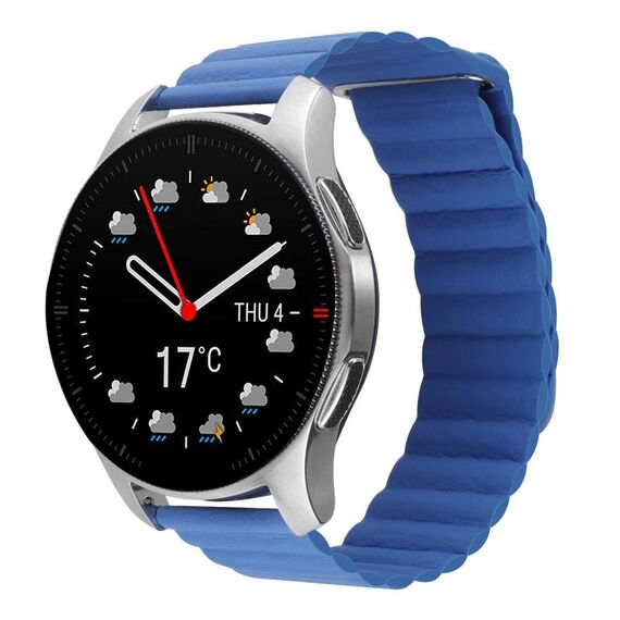 Per Coros Apex 46mm/Apex Pro / Ticwatch Pro 3 22mm cinturino in pelle con anello magnetico (cielo blu)