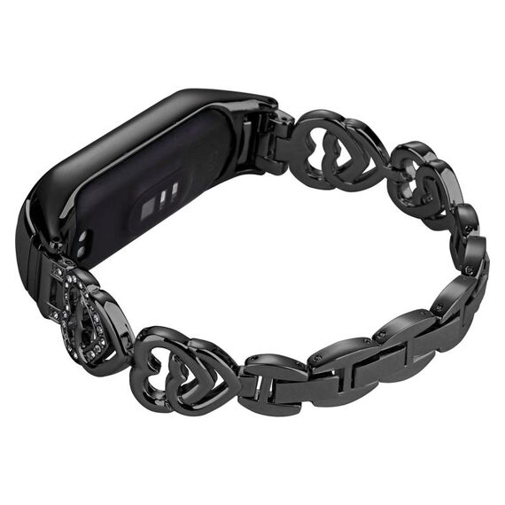 Per Xiaomi Mi Band 4/3 cinturino universale in metallo con diamanti (nero)