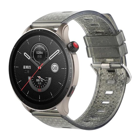 Per Huawei Watch GT 42mm / 46mm 22mm Cinturino in TPU con diamanti lucidi trasparenti (nero)