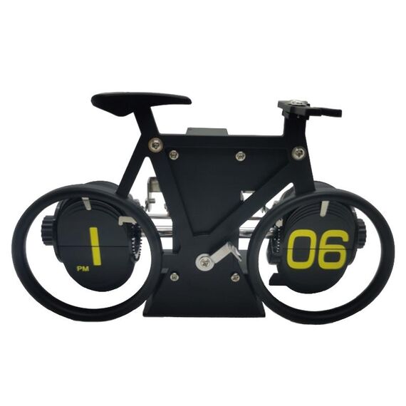 HY-F087 Orologio girevole decorativo per la casa con vibrazione automatica a forma di bicicletta retrò (nero)