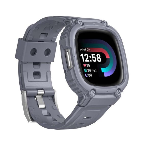 Per Fitbit Versa 4/3 / Sense 2 / Sense 1 Armor Cinturino in TPU integrato (grigio)