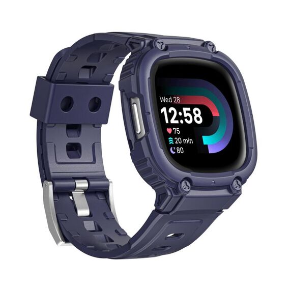 Fitbit Versa 4/3 / Sense 2 / Sense 1 Armor Cinturino integrato in TPU per armatura (blu notte)