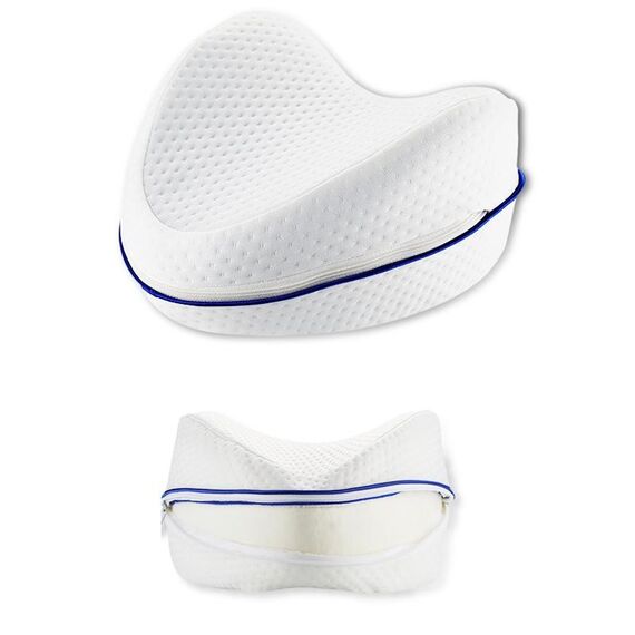 Cuscino per gambe in cotone con memoria del corpo Dormire ortopedico Sciatica Articolazione dell'anca posteriore per alleviare il dolore (interno bianco)