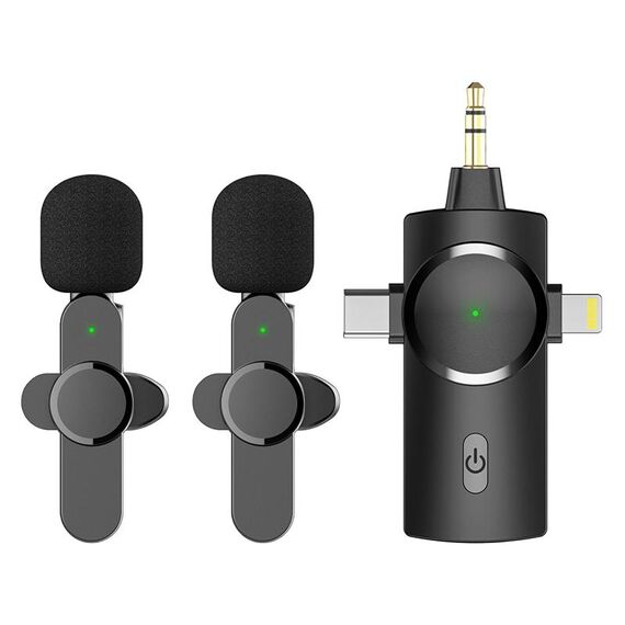 AP031-2 Microfono wireless Lavalier 3 in 1 con riduzione del rumore e microfono