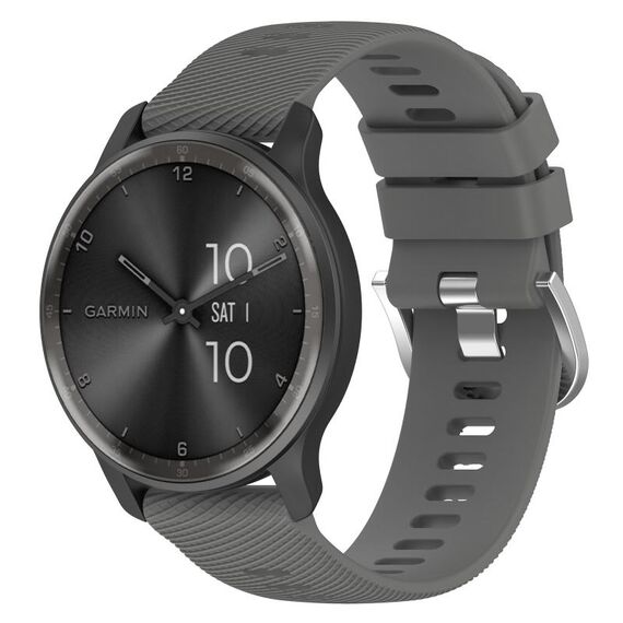 Per cinturino per orologio Garmin Forerunner 158 20 mm in silicone tinta unita strutturato a croce (grigio scuro)