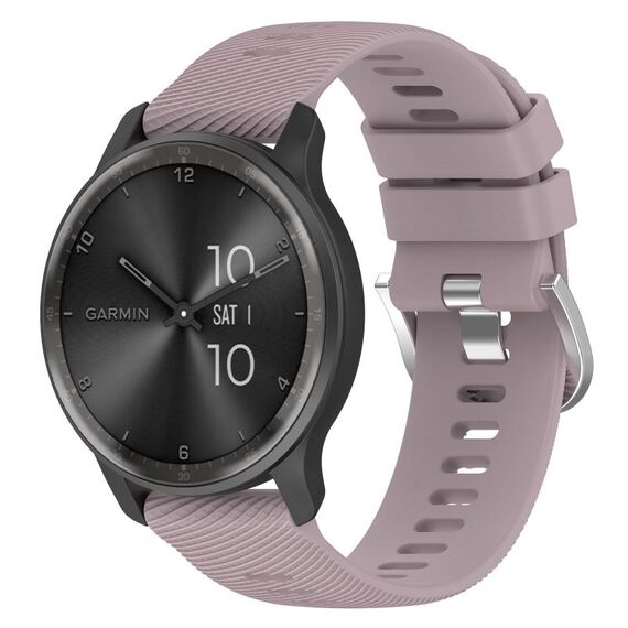 Per Garmin Venu cinturino in silicone tinta unita testurizzato incrociato da 20 mm (Roland viola)