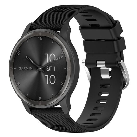 Per Garmin Forerunner 245 Cinturino per orologio in silicone tinta unita testurizzato incrociato da 20 mm (nero)
