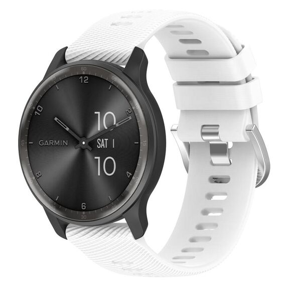 Per Garmin Forerunner 255 Music Cinturino per orologio in silicone tinta unita testurizzato incrociato da 22 mm (bianco)