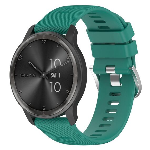 Per Garmin Venu 2 22mm cinturino in silicone tinta unita testurizzato a croce (verde pino)