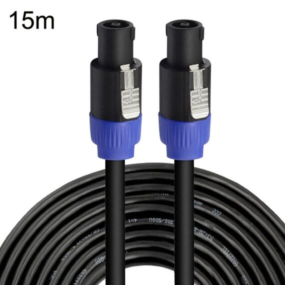 Cavo audio da maschio a maschio a quattro conduttori Ohm Cavo audio ad anello Cavo per altoparlante da 15 m (blu nero)