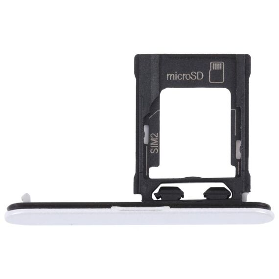 Per Sony Xperia XZ1 Vassoio per scheda SIM originale compatto + vassoio per scheda Micro SD (argento)