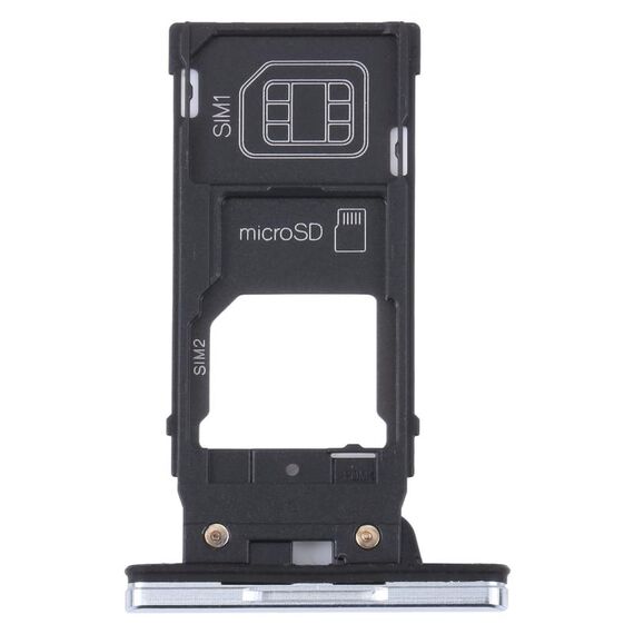 Vassoio per scheda SIM originale Sony Xperia XZ2 Premium + Vassoio per scheda SIM / Micro SD (argento)