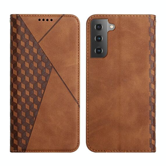 Per Samsung Galaxy S23 + 5G Diamond Splicing Skin Feel Custodia magnetica per telefono in pelle (marrone)