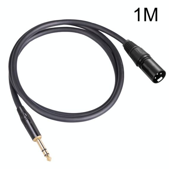 TC145BK19 Cavo audio da 6,35 mm da 1/4 di pollice da maschio a XLR maschio a 3 pin, lunghezza: 1 m