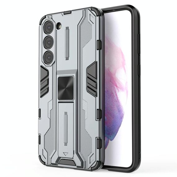 Per Samsung Galaxy S23 + 5G Supersonic PC + TPU Custodia antiurto per telefono con supporto (grigio)