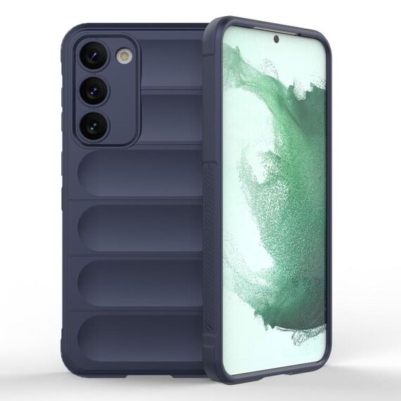 Per Samsung Galaxy S23 + 5G Magic Shield TPU + Custodia per telefono in flanella (blu scuro)