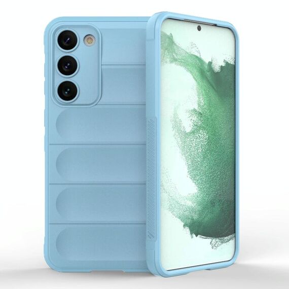Per Samsung Galaxy S23 + 5G Magic Shield TPU + Custodia per telefono in flanella (azzurro)