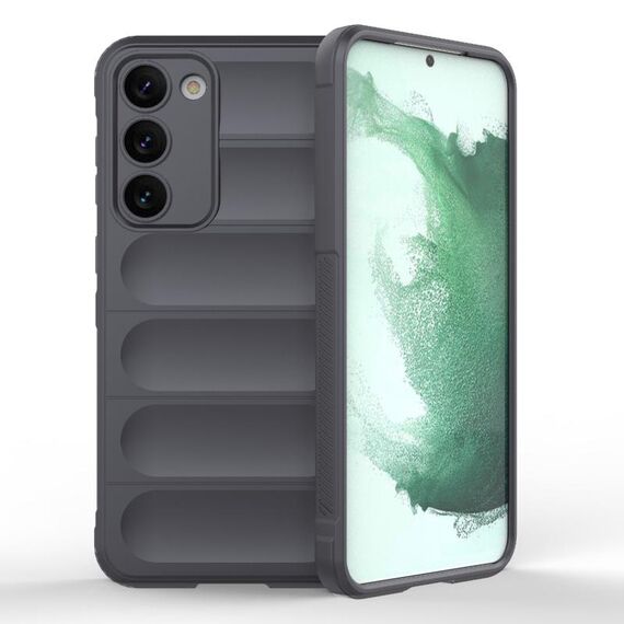 Per Samsung Galaxy S23 + 5G Magic Shield TPU + Custodia per telefono in flanella (grigio scuro)