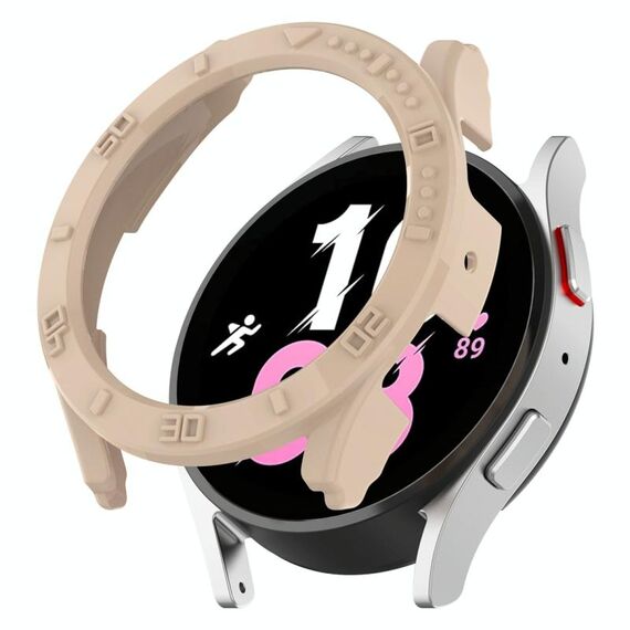 Per Samsung Galaxy Watch5 / Watch4 44 mm Custodia protettiva per PC con copertura a metà con scala (rosa chiaro)