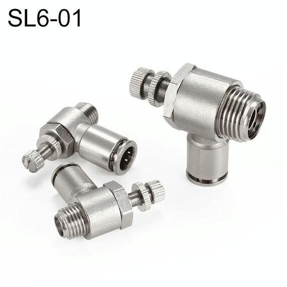 SL6-01 LAIZE Connettore pneumatico per valvola a farfalla con filettatura maschio in rame nichelato
