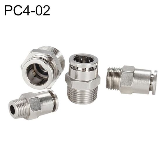 PC4-02 LAIZE Connettore rapido pneumatico dritto con filettatura maschio in rame nichelato