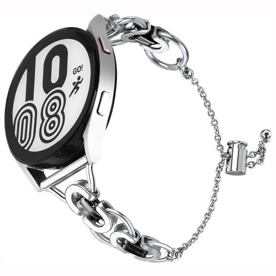 Cinturino per orologio stile B con catena a perline a cerchio singolo da 20 mm (argento nero)