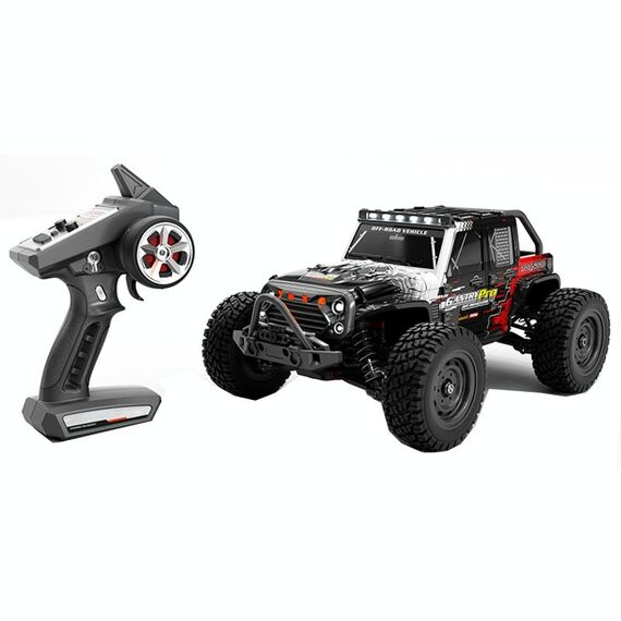 JJR/C Q117C Wrangler fuoristrada ad alta velocità senza spazzole a fondo scala per auto telecomandata (nero rosso)