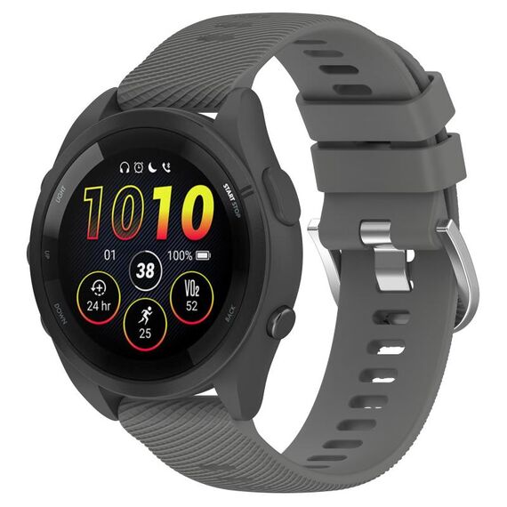 Per Garmin Forerunner 265 22 mm cinturino in silicone tinta unita (grigio scuro)