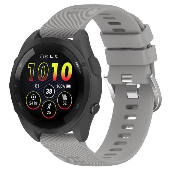 Per Garmin Forerunner 265S cinturino in silicone tinta unita da 18 mm (grigio)