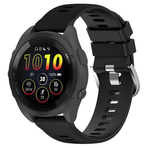 Per Garmin Forerunner 265S cinturino in silicone tinta unita da 18 mm (nero)