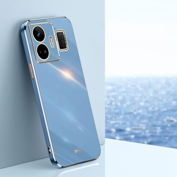 Per Realme GT Neo 5 XINLI Straight Edge 6D Electroplate Custodia per telefono in TPU (blu celeste)