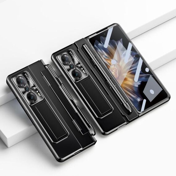 Custodia per telefono con cerniera pieghevole integrata per Honor Magic Vs con stilo (nero)