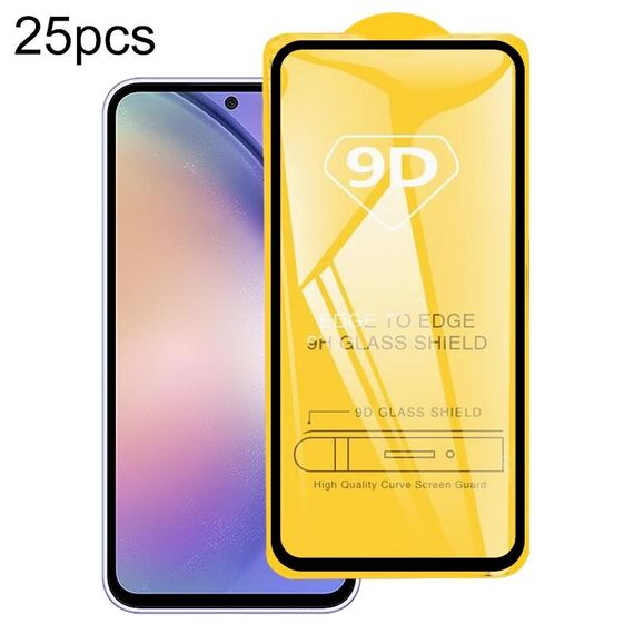Per Samsung Galaxy A54 25 pezzi 9D Full Glue Pellicola in vetro temperato a schermo intero