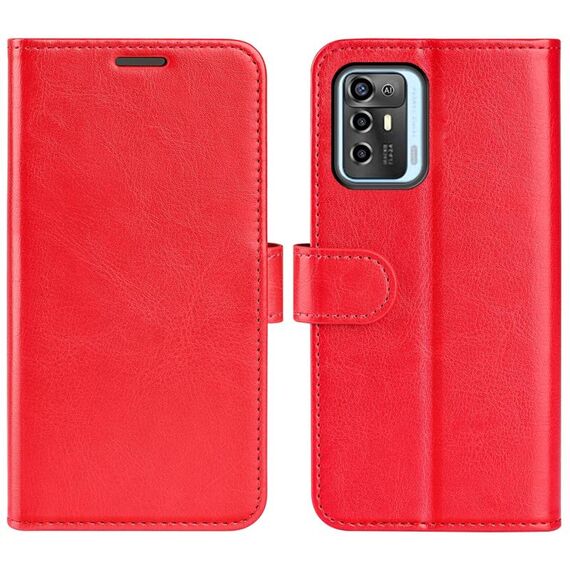 Per ZTE Blade A72 5G R64 Custodia per telefono in pelle con vibrazione orizzontale texture (rosso)