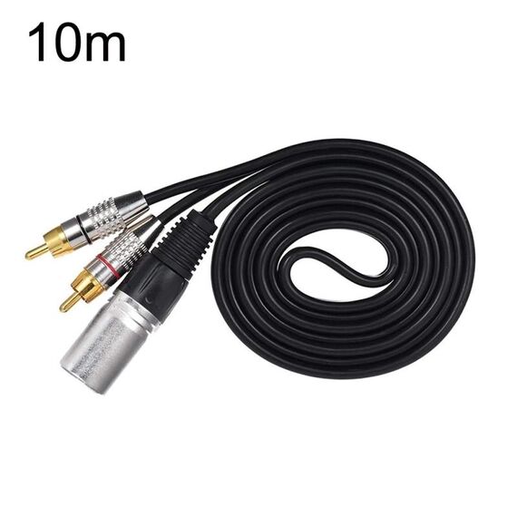 Cavo audio stereo da XLR maschio a 2RCA maschio, lunghezza:, lunghezza: 10 m