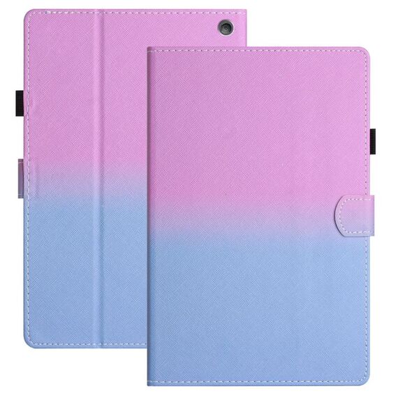 Per Amazon Kindle Fire HD10 / HD10 Plus 2021 Custodia per tablet in pelle sfumata con cuciture (viola blu)