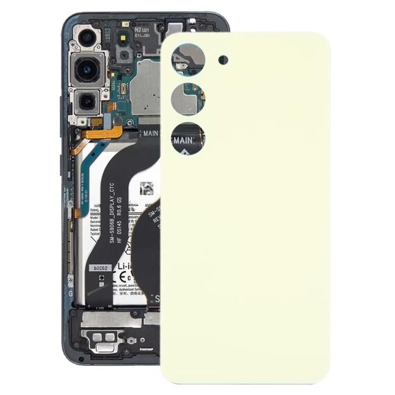 Per Samsung Galaxy S23 SM-S911B Coperchio posteriore batteria in vetro OEM (giallo)