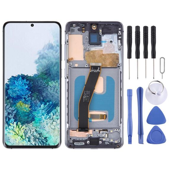 Schermo LCD materiale OLED per Samsung Galaxy S20 SM-G980 Digitizer Assemblaggio completo con cornice