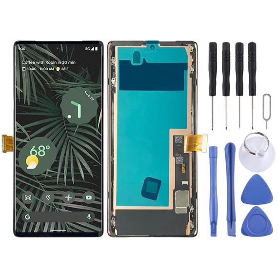 Schermo LCD materiale OLED per digitalizzatore Google Pixel 6 Pro G8VOU Assemblaggio completo con cornice