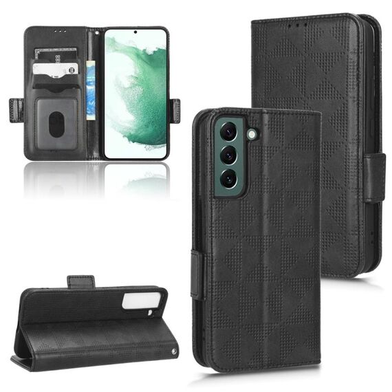 Per Samsung Galaxy S22 + 5G Custodia in pelle a triangolo simmetrico (nero)