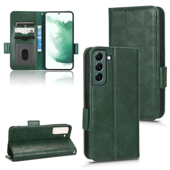 Per Samsung Galaxy S22 + 5G Custodia in pelle a triangolo simmetrico (verde)