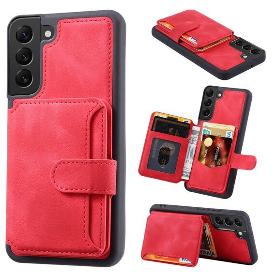 Per Samsung Galaxy S21+ 5G Skin Feel Dream Spazzola antifurto Custodia per telefono portatile antiurto con custodia in pelle (rosso)