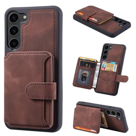 Per Samsung Galaxy S23+ 5G Skin Feel Dream Spazzola antifurto Custodia per cellulare portatile antiurto (caffè)