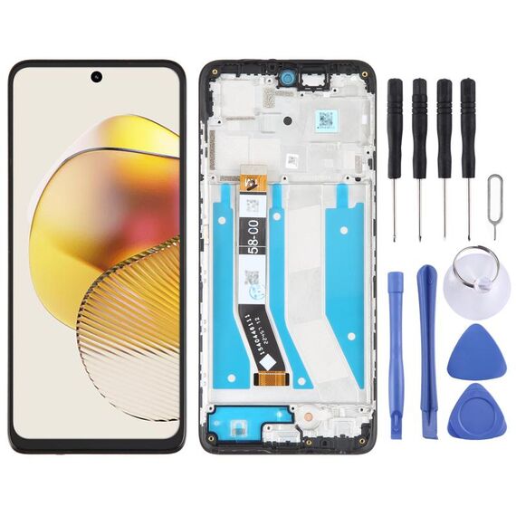 Schermo LCD originale per Motorola Moto G73 Digitizer Assemblaggio completo con cornice